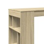 High bar table with Sonoma oak wood shelves 102x50x103.5 cm by , Kitchen and dining tables - Ref: Foro24-854357, Price: 84,32...