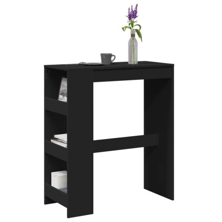 Mesa alta con estantes madera ingeniería negra 90x40x103,5 cm de , Mesas de cocina y de comedor - Ref: Foro24-854374, Precio:...