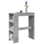 Hoher Bartisch mit Regalen aus grauem Holz und Beton, 90x40x103,5 cm. von , Küchen- und Esstische - Ref: Foro24-854376, Preis...