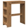 Tall table with oak wood shelves, artisanal, 90x40x103.5 cm by , Kitchen and dining tables - Ref: Foro24-854381, Price: 66,08...