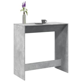 High bar table made of gray engineered wood and concrete