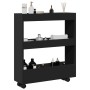 Narrow storage cart 3 levels engineered wood black by , Kitchen and dining carts - Ref: Foro24-855242, Price: 50,93 €, Discou...