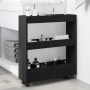 Narrow storage cart 3 levels engineered wood black by , Kitchen and dining carts - Ref: Foro24-855242, Price: 50,93 €, Discou...