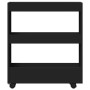 Narrow storage cart 3 levels engineered wood black by , Kitchen and dining carts - Ref: Foro24-855242, Price: 50,93 €, Discou...