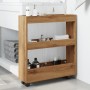 Narrow storage cart 3 levels oak wood artisan by , Kitchen and dining carts - Ref: Foro24-855249, Price: 49,65 €, Discount: %