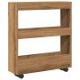 Narrow storage cart 3 levels oak wood artisan by , Kitchen and dining carts - Ref: Foro24-855249, Price: 49,65 €, Discount: %