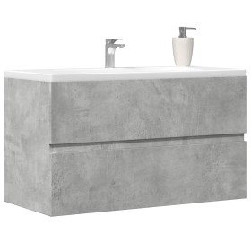 Armario para lavabo contrachapada gris hormigón 90x38,5x45 cm de , Muebles de baño - Ref: Foro24-856248, Precio: 59,13 €, Des...