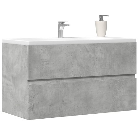 Armario para lavabo contrachapada gris hormigón 90x38,5x45 cm de , Muebles de baño - Ref: Foro24-856248, Precio: 59,01 €, Des...