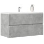 Armario para lavabo contrachapada gris hormigón 90x38,5x45 cm de , Muebles de baño - Ref: Foro24-856248, Precio: 59,01 €, Des...