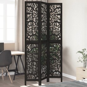 3-panel solid Paulownia wood room divider screen in black. by , Room dividers - Ref: Foro24-358752, Price: 94,69 €, Discount: %