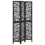 3-panel solid Paulownia wood room divider screen in black. | Foro24|Onlineshop| Casa, Jardín y Más Foro24.es