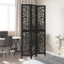 3-panel solid Paulownia wood room divider screen in black. | Foro24|Onlineshop| Casa, Jardín y Más Foro24.es