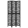 3-panel solid Paulownia wood room divider screen in black. | Foro24|Onlineshop| Casa, Jardín y Más Foro24.es