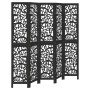 5-panel solid Paulownia wood room divider screen in black. by , Room dividers - Ref: Foro24-358759, Price: 140,65 €, Discount: %