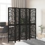 5-panel solid Paulownia wood room divider screen in black. by , Room dividers - Ref: Foro24-358759, Price: 140,65 €, Discount: %