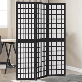 3-panel solid Paulownia wood room divider screen in black. by , Room dividers - Ref: Foro24-358765, Price: 80,32 €, Discount: %