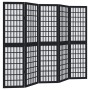 5-panel solid Paulownia wood room divider screen in black. by , Room dividers - Ref: Foro24-358773, Price: 124,12 €, Discount: %