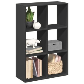 Black engineered wood divider bookcase 69.5x29x103.5 cm by , Bookcases and shelves - Ref: Foro24-858013, Price: 73,77 €, Disc...