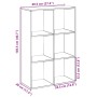 Black engineered wood divider bookcase 69.5x29x103.5 cm by , Bookcases and shelves - Ref: Foro24-858013, Price: 73,64 €, Disc...