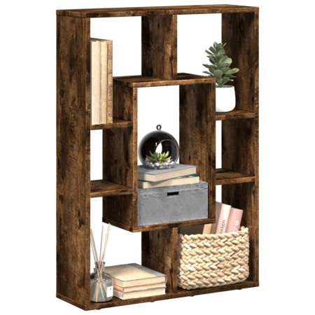 Engineered wood smoked oak bookshelf 63x20x90 cm by , Bookcases and shelves - Ref: Foro24-858142, Price: 52,34 €, Discount: %