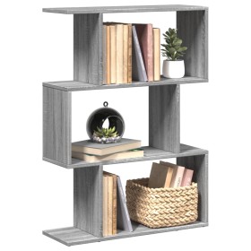 Divider bookcase 3 levels gray Sonoma wood 70x24x97 cm by , Bookcases and shelves - Ref: Foro24-858116, Price: 51,44 €, Disco...