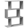 Divider bookcase 3 levels gray Sonoma wood 70x24x97 cm by , Bookcases and shelves - Ref: Foro24-858116, Price: 51,39 €, Disco...