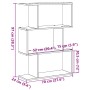 Divider bookcase 3 levels gray Sonoma wood 70x24x97 cm by , Bookcases and shelves - Ref: Foro24-858116, Price: 51,39 €, Disco...