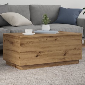 Artisan oak coffee table with LED lights