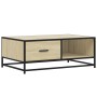 Mesa de centro madera ingeniería metal roble Sonoma 90x57x35 cm de , Mesas de centro - Ref: Foro24-848755, Precio: 98,59 €, D...