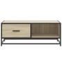 Mesa de centro madera ingeniería metal roble Sonoma 90x57x35 cm de , Mesas de centro - Ref: Foro24-848755, Precio: 98,59 €, D...