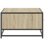 Mesa de centro madera ingeniería metal roble Sonoma 90x57x35 cm de , Mesas de centro - Ref: Foro24-848755, Precio: 98,59 €, D...