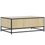 Mesa de centro madera ingeniería metal roble Sonoma 90x57x35 cm de , Mesas de centro - Ref: Foro24-848755, Precio: 98,59 €, D...