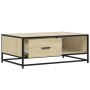 Mesa de centro madera ingeniería metal roble Sonoma 90x57x35 cm de , Mesas de centro - Ref: Foro24-848755, Precio: 98,59 €, D...