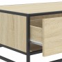 Center table made of engineered wood and metal in Sonoma oak, measuring 90x57x35 cm. by , Coffee table - Ref: Foro24-848755, ...