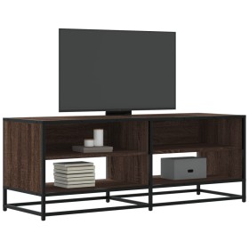 Mueble TV metal y madera ingeniería marrón roble 120,5x40x46 cm de , Muebles TV - Ref: Foro24-848893, Precio: 121,39 €, Descu...