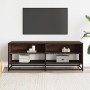 TV stand made of metal and brown oak wood, measuring 120.5x40x46 cm. by , TV Furniture - Ref: Foro24-848893, Price: 121,39 €,...