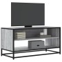 Mueble TV madera ingeniería y metal roble ahumado 91x40x46 cm de , Muebles TV - Ref: Foro24-848887, Precio: 85,80 €, Descuent...