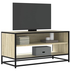 TV-Möbel aus Metall und Ingenieurholz in Sonoma-Eiche, 91x40x46 cm. von , TV-Möbel - Ref: Foro24-848885, Preis: 83,39 €, Raba...