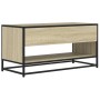 Mueble TV metal y madera ingeniería roble Sonoma 91x40x46 cm de , Muebles TV - Ref: Foro24-848885, Precio: 65,85 €, Descuento: %