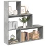 Divider bookcase 3 levels gray wood concrete 123x29x123 cm by , Bookcases and shelves - Ref: Foro24-857988, Price: 81,18 €, D...