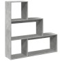 Divider bookcase 3 levels gray wood concrete 123x29x123 cm by , Bookcases and shelves - Ref: Foro24-857988, Price: 81,18 €, D...