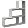 Divider bookcase 3 levels gray wood concrete 123x29x123 cm by , Bookcases and shelves - Ref: Foro24-857988, Price: 81,18 €, D...