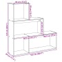 Divider bookcase 3 levels gray wood concrete 123x29x123 cm by , Bookcases and shelves - Ref: Foro24-857988, Price: 81,18 €, D...