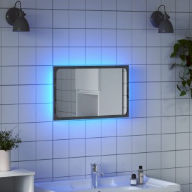 LED bathroom mirror in Sonoma gray engineered wood