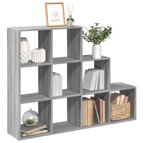 Divider bookcase 3 levels gray Sonoma wood 137.5x29x103.5cm by , Bookcases and shelves - Ref: Foro24-857981, Price: 94,11 €, ...