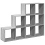 Divider bookcase 3 levels gray Sonoma wood 137.5x29x103.5cm by , Bookcases and shelves - Ref: Foro24-857981, Price: 93,99 €, ...