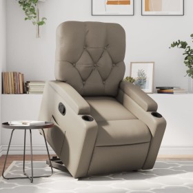 Sillón reclinable elevable cuero artificial color capuchino de , Sillones - Ref: Foro24-3204778, Precio: 284,70 €, Descuento: %