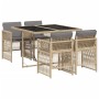 Garden dining set 5 pieces with beige synthetic rattan cushions by , Garden sets - Ref: Foro24-3210900, Price: 308,02 €, Disc...