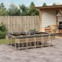 Garten-Essgruppe 11-teilig mit Kissen aus synthetischem Rattan in Beige. von , Gartensets - Ref: Foro24-3211656, Preis: 765,5...