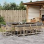 Garten-Essgruppe mit 13-teiligen Kissen aus synthetischem Rattan in Beige. von , Gartensets - Ref: Foro24-3211584, Preis: 768...